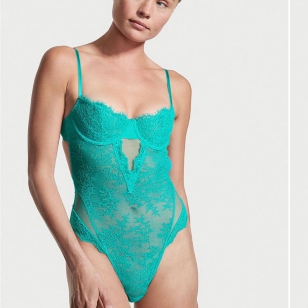 NWOT Victorias Secret Teal Lace Bodysuit